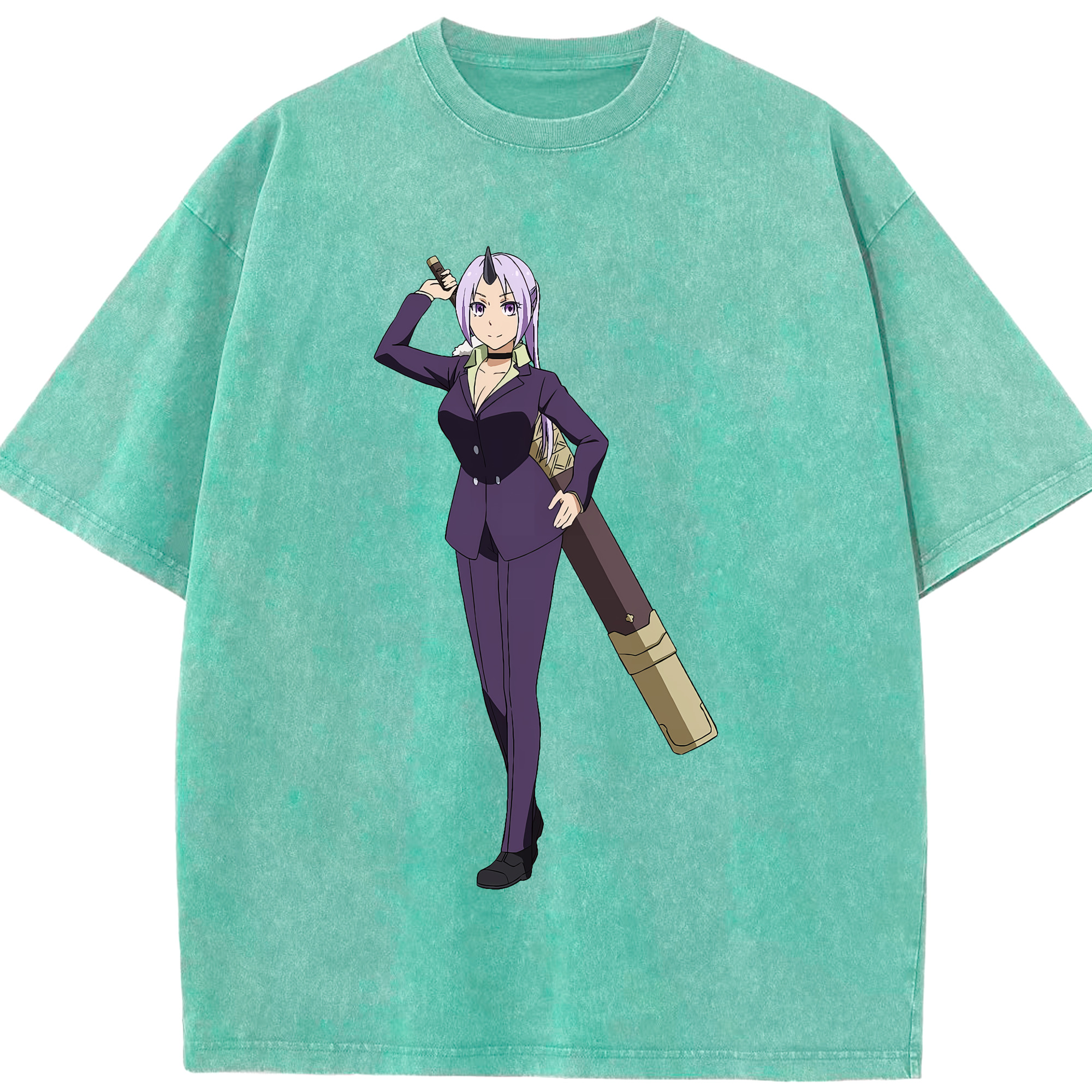 （画像用） 転スラ Regarding Reincarnated to Slime 綿100% ヴィンテージ風 半袖Tシャツ（フロントプリント）